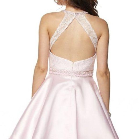 Halter Neck A-Line Shape Prom Dress JT781 - Picture 2 of 5